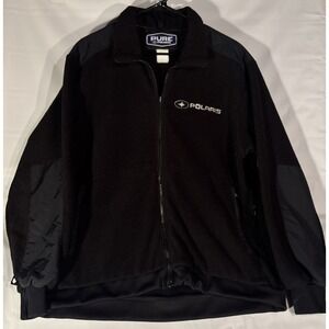 Pure Polaris Snowmobile Men's Mid Layer Fleece Jacket Black M Full Zip Warm